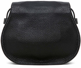 Chloé Small Marcie Grained Calfskin Saddle Bag in Black | FWRD