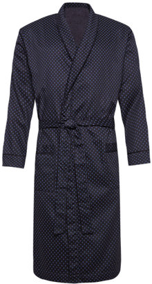 M&s Collection Pure Cotton Spotted Dressing Gown with Towelling Lining
