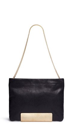 Jimmy Choo 'Carrie' metal plaque washed leather bag