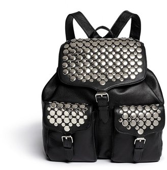 Selena stud inlay leather backpack