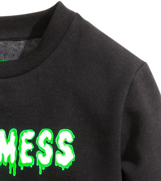 H&M Sweatshirt with Printed Design - Black - Kids