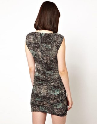 IRO Abstract Print Drape Dress with Zip Back