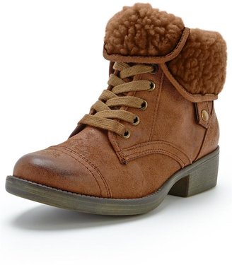 Rocket Dog Tiffany Faux Shearling Lined Lace Up Ankle Boots