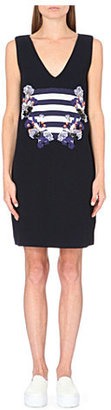 Mother of Pearl Eda embroidered wool shift dress