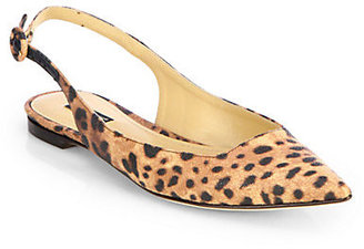 Dolce & Gabbana Leopard-Print Slingback Flats