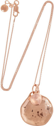 Monica Vinader Siren and Riva rose gold-plated quartz necklace