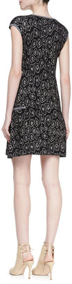 Marc by Marc Jacobs Cassidy Solid-Trim Jacquard Sweater-Knit Dress