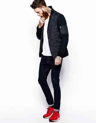 ASOS Quilted Blazer With Jersey Sleeves