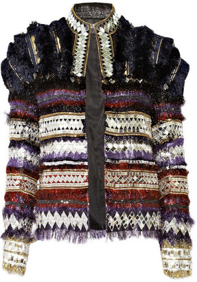 Balmain Embellished wool-blend jacket