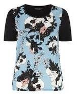 Dorothy Perkins Womens Print woven front bling tee- Multi Colour