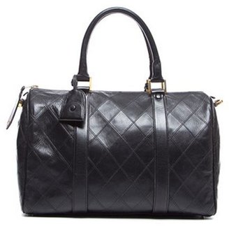 Chanel Pre-Owned Black Lambskin Vintage Large Boston Bag