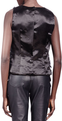 Lanvin Feather-Effect Sleeveless Top