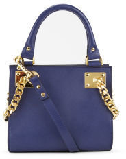Sophie Hulme Women's Side Chain Mini Wing Leather Tote Bag Navy