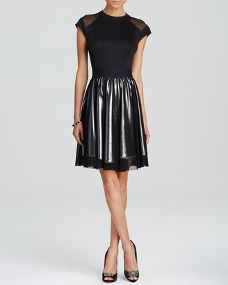 ABS by Allen Schwartz Dress - Cap Sleeve Metallic Skirt