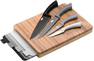 Viners Monochrome Knife Block and Chopping Board