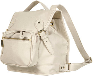 Topshop Cream Buckle Backpack