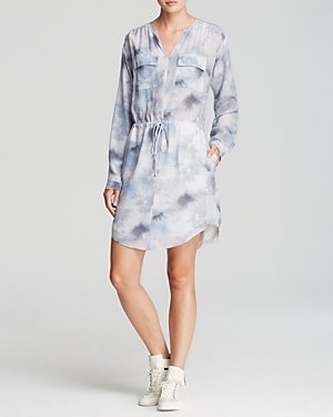 Rebecca Taylor Dress - Floral Haze Print Silk Shirt