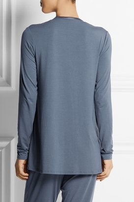 Calvin Klein Underwear Satin-trimmed stretch-modal pajama top
