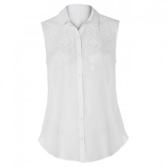 Oliver Bonas Embroidered Peter Pan Collar Shirt by Poem