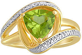 JCPenney FINE JEWELRY Genuine Peridot & Diamond-Accent Ring