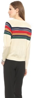 Band Of Outsiders Contrast Stripe Raglan Sweater