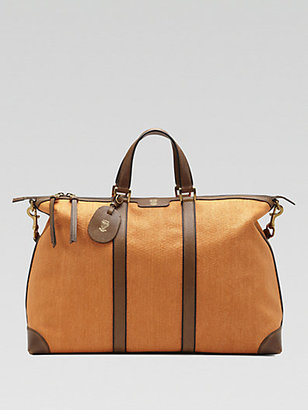 Gucci Raffia Top-Handle Duffel Bag