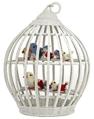 Anne Claire Big Crochet Bird House - Silver