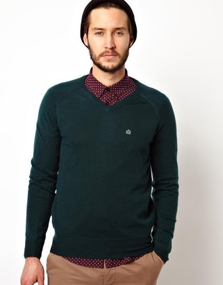 Merc Sweater with V Neck - Green