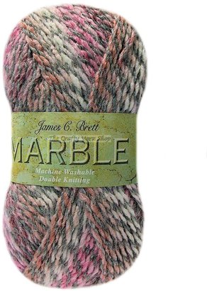 100g Double knitting Marble Wool, multi pink grey MT4