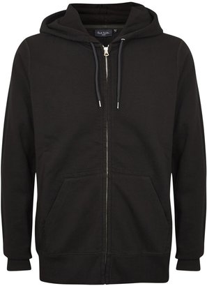 Paul Smith Black cotton jersey hooded sweatshirt