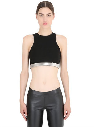 Thierry Mugler Cropped Halter Neck Stretch Cady Top