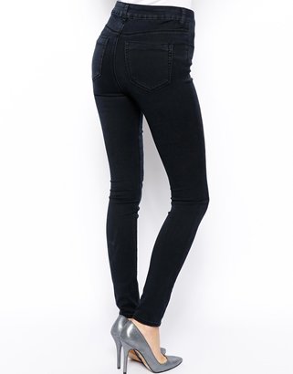 ASOS Ridley High Waist Ultra Skinny Jeans in Washed Black