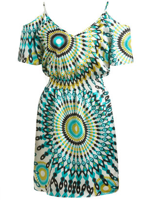 Arden B Spiral Geometric Print Dress