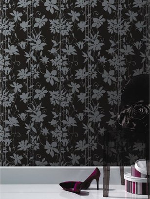 Laurence Llewellyn Bowen Paradise Garden Wallpaper - Black/Silver