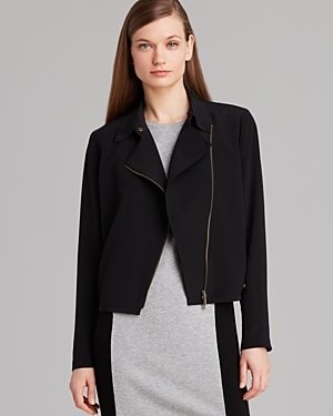 Magaschoni Silk Asymmetric Zip Front Jacket