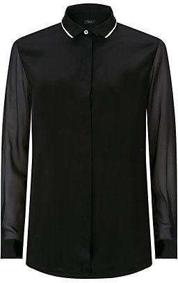 Paul Smith Black Sheer Sleeve Silk Shirt