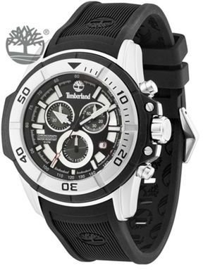 Timberland Men's black 'franconia' chronograph rubber wrist watch