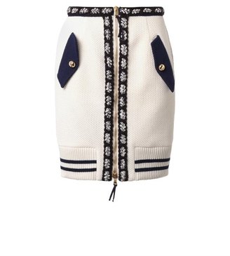 Moschino Bi-colour bouclé wool skirt