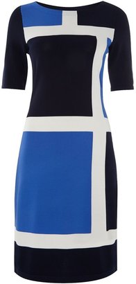 Lauren Ralph Lauren 3/4 sleeved colour block dress