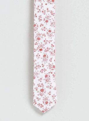 Topman Pink Floral Print 3cm Tie