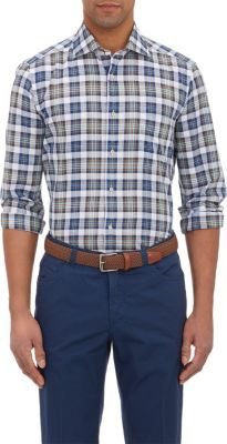 Luciano Barbera Plaid End-on-End Shirt