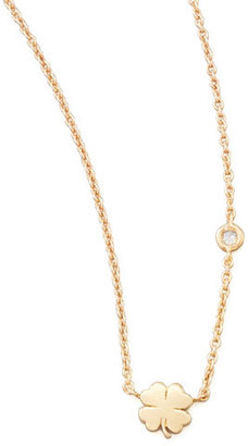 SHY by SE Clover Bezel-Diamond Pendant Necklace