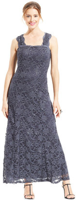R & M Richards R&M Richards Sleeveless Lace A-Line Gown