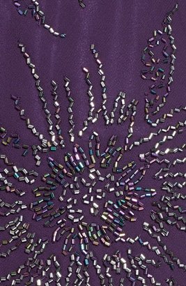 J Kara Women's Beaded Chiffon A-Line Gown, Size 8 - Purple