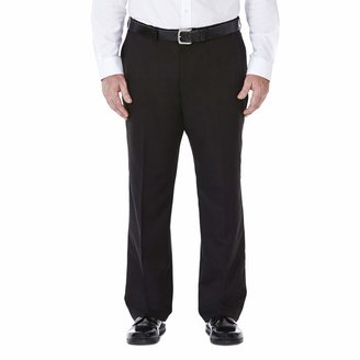Haggar Men's Big & Tall Cool Gabardine Expandable-Waist Plain-Front Pant British Khaki 54x34