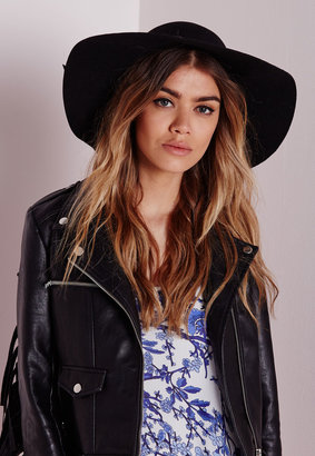 Missguided Dory Bow Detail Floppy Hat Black
