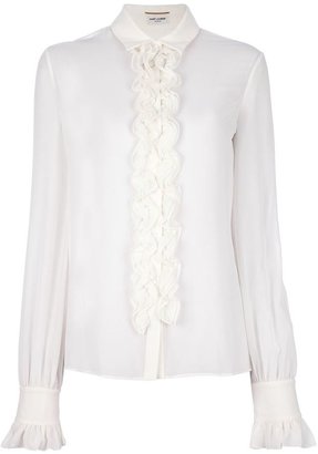Saint Laurent ruffled placket blouse