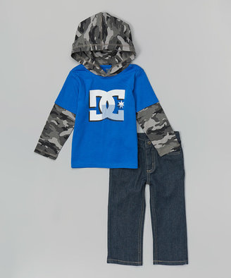 DC Royal Camo Layered Hoodie & Denim Jeans - Infant & Toddler
