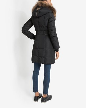 Mackage Trish Winter Down Fur Trim Hooded Coat: Black