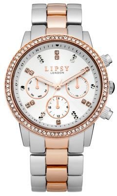 Lipsy Ladies two tone bracelet watch with white dial